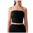 thumbnail image 1 of Dealovy Tube Tops for Women Strapless Going out Tops Built in Bra Sleeveless Ruched Summer Crop Top, 1 of 5