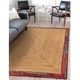 thumbnail image 1 of Indian Handmade Braided Multi Cotton Border with Inner Natural Jute Area Rug, Home Décor Rug, Jute Rug for Bedroom, Dining Room, living room, Doormat Rug Size - 4' x 9' (120 cm x 270 cm), 1 of 5