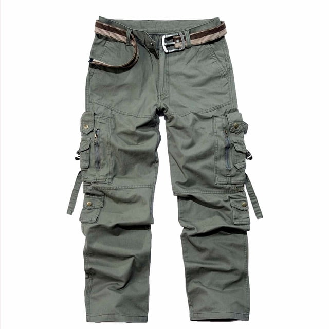 AherBiu Men's Cargo Pants Relaxed Fitted Workout Hiking Pants with Multi Pockets Outdoor Stretch Work Pants