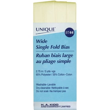 UNIQUE Wide Single-Fold Bias Tape 25 mm (0.98 in) × 2.75 m (3.01 yd) ivoire