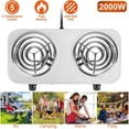 thumbnail image 2 of Estbridge 2000W Double Burner  Electric Hot Plate for Cooking Portable Cooking Stove  Countertop Burner Cooktop for Kitchen  Dorm  Temperature Control  Easy to Clean  White, 2 of 8