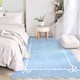 thumbnail image 3 of Nanan 5'x7' Scalloped Bow Area Rug, Non-Slip Back, Machine Washable Low-Pile Carpet for Living Room Bedroom Nursery Home Decor,Blue, 3 of 7
