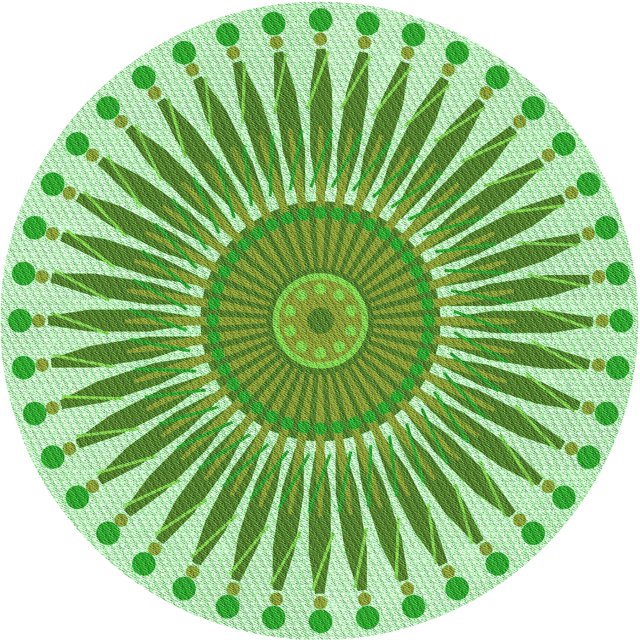Ahgly Company Machine Washable Indoor Round Transitional Light Green Area Rugs, 5' Round