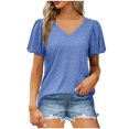 thumbnail image 1 of Birdeem Mode Femmes Été T-Shirt Décontracté à Manches Courtes Col en V, 1 of 5