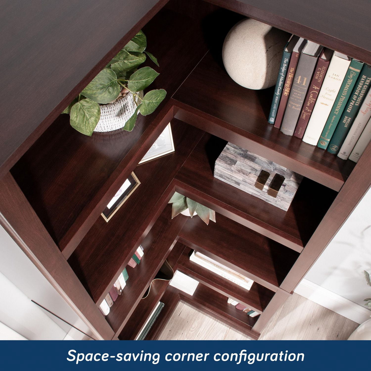 Sauder Select Corner Bookcase, Select Cherry Finish