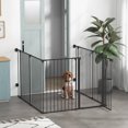 thumbnail image 2 of PawHut Dog Pen Foldable Dog Playpen 6-Panel, Black, 2 of 10