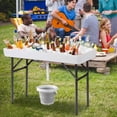 thumbnail image 2 of Costway 4 Foot Party Ice Folding Table Plastic w/ Matching Skirt White, 2 of 9