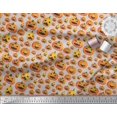 thumbnail image 3 of Soimoi Velvet Fabric Pumpkin Halloween Print Fabric by The Yard 58 Inch Wide, 3 of 3