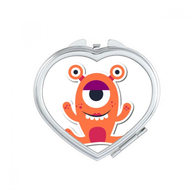 Universe And Alien Orange Monster Mirror Travel Magnification Portable Handheld Pocket Makeup