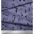 thumbnail image 2 of Soimoi Poly Georgette Fabric Easter Island Statue Face Print Fabric by Yard 42 Inch Wide, 2 of 3