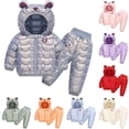 thumbnail image 3 of 2025 Combinaison de Neige Colorée pour Bébé Garçon Fille à Manches Longues Veste Décontractée Épaisse Chaude Pantalon de Neige à Taille Élastique Ensemble Rouge, 3 of 3