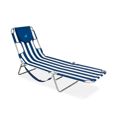 Ostrich Chaise Lounge, Facedown Beach Camping Pool Tanning Chair, Stripe
