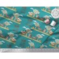 thumbnail image 2 of Soimoi Tissu Poly Georgette Arbre, Cerf & Racon Imprimé Dessin Animé Tissu au Mètre 52 Pouces de Large, 2 of 3