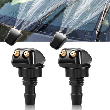 2 Pcs Voiture Double Trous Lave-Glace Buse Essuie-Glace Jet d'Eau Réglable