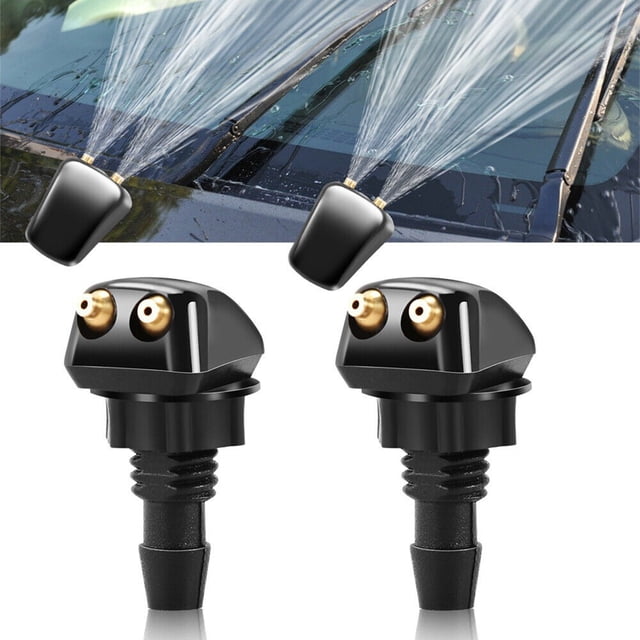 2 Pcs Voiture Double Trous Lave-Glace Buse Essuie-Glace Jet d'Eau Réglable