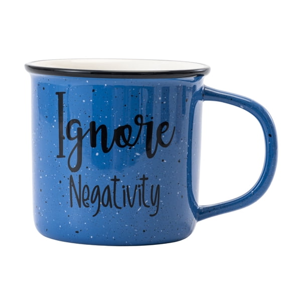Mainstays Two Tone "Ignore Negativity" Ceramic Mug, 17.25 oz, 1 Piece