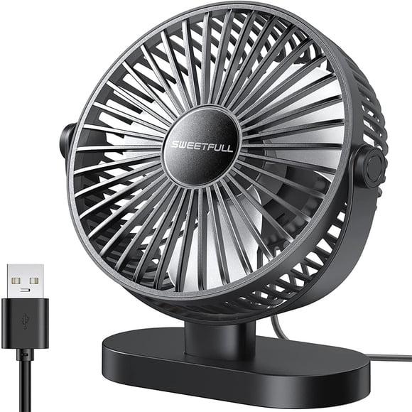 TIMIFIS Desk Fan Office Fan SWEETFULL 6.4 Inch USB Small Desk Fan, 3 Speed Quiet Portable Table Fan, 360° Adjustment Mini Personal Fan For Home Office Car Outdoor Travel Fans That Blow Cold Air
