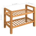 thumbnail image 4 of vidaXL Shoe Rack with 2 Shelves 50x27x40 cm Solid Oak Wood, 4 of 4