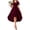 Wine, variant on Miqool Women Short Sleeve Chiffon Dress V-Neck Elegent Wedding Guest Dress High Low Tiered Evening Party Dress