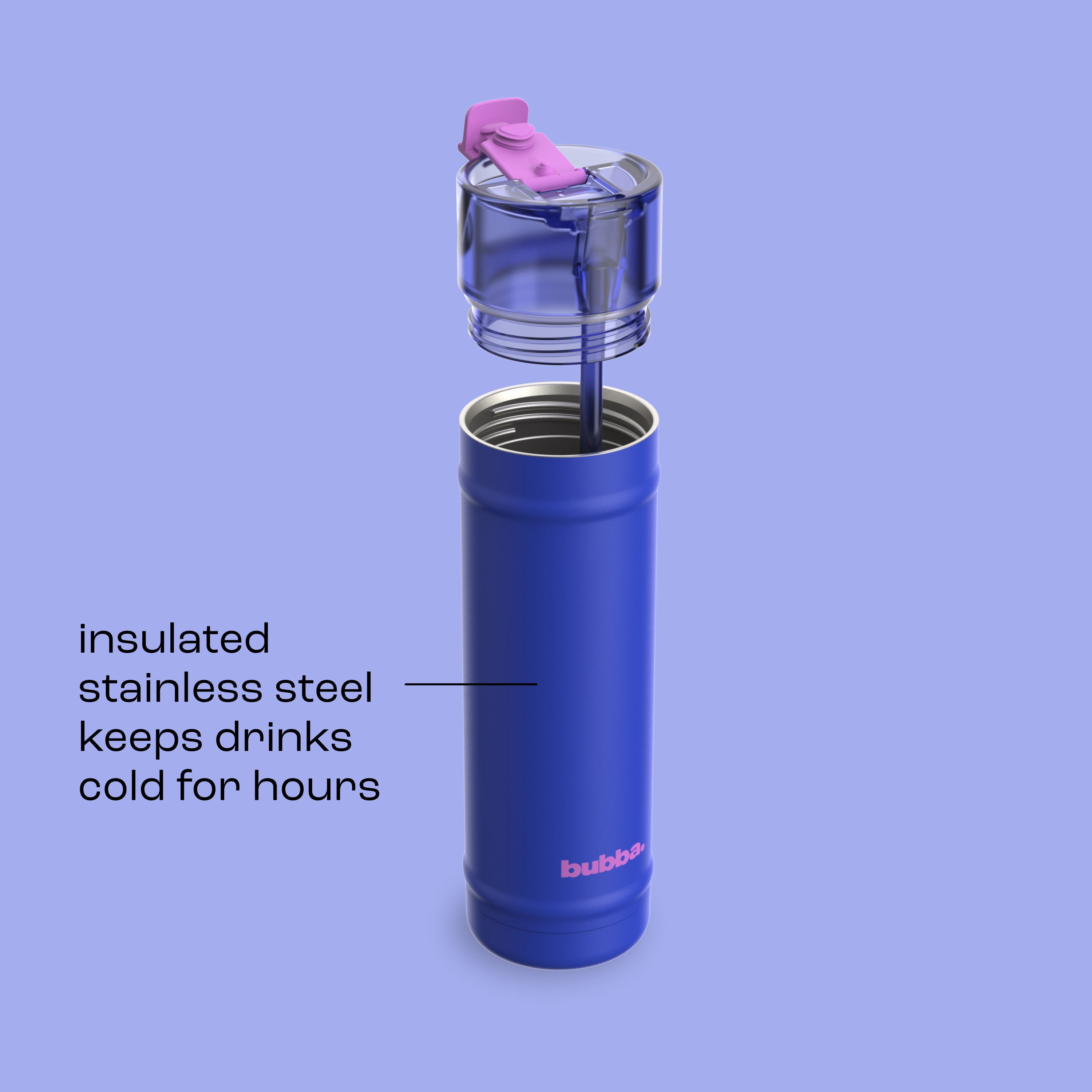 bubba Dualsip Water Bottle with Straw & 2-Way Lid, oz ( ml), Leakproof Stainless Steel Tumbler, Reusable, Dishwasher Safe