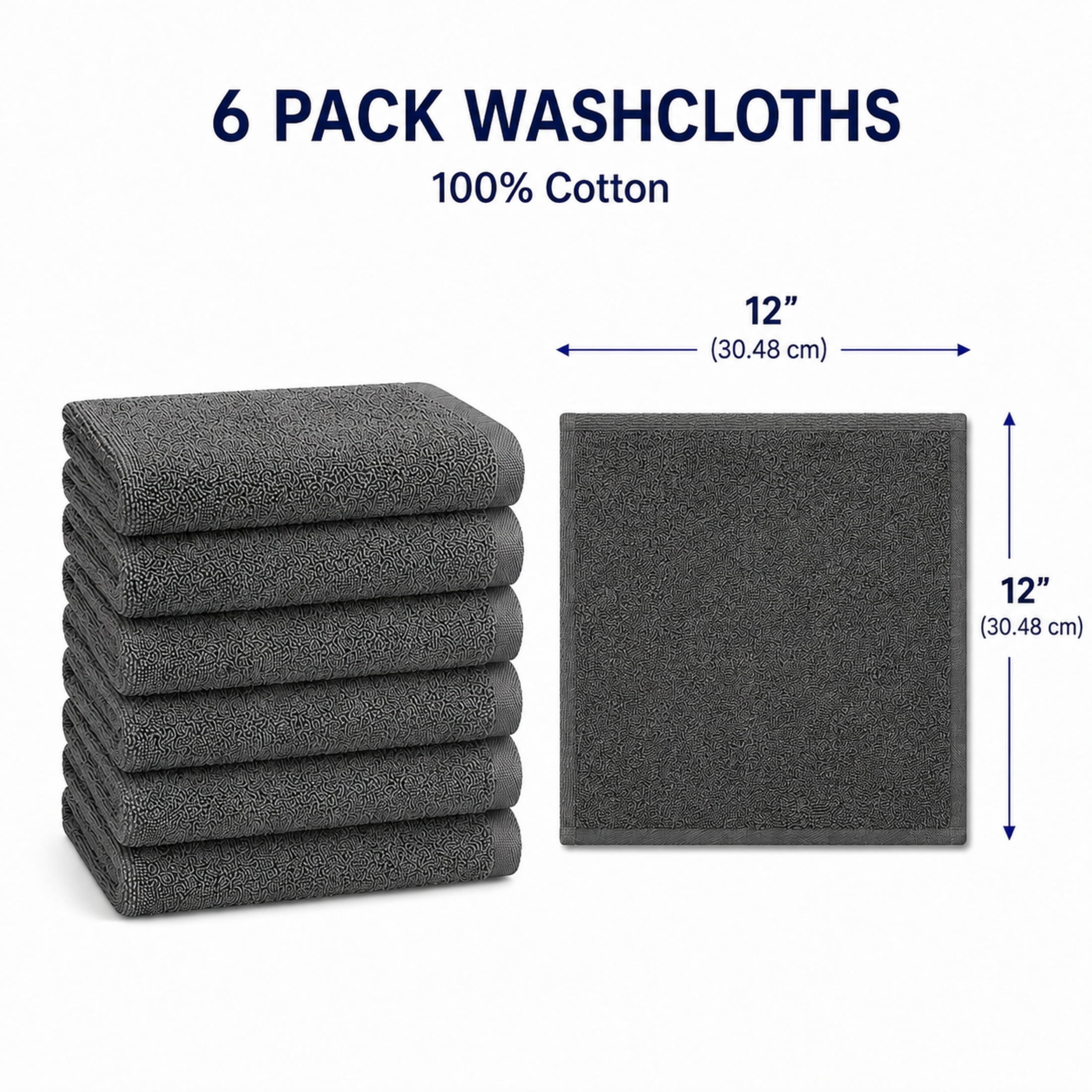 Swift Home 2 Pack Bath Towel Set – 100% Cotton, Luxuriously Soft, Highly Absorbent, Quick Dry, Grey