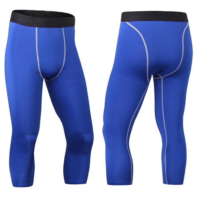 EOYWHK Mens Workout Leggings Athletic Breathable Capris Compression Pants Stretchy Comfort Gym Running Jogging Pants