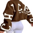 thumbnail image 1 of Women Loose Pullover Sweatshirts Letter Thickened Long Sleeve Tops, 1 of 3