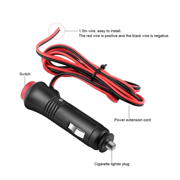 cigarette lighter which is positive Heavy Duty 12V/24V Car Socket Plug Rocker on/off switch with illumination CAR CIGARETTE LIGHTER PLUG WITH