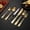 Gold-As shows, variant on Stainless Steel Cutlery Set, Elegant 6-Piece Knife, Fork & Spoon Set, Silver/Rose/Black/Multicolor, Durable Dining Utensils for Home Kitchen & Dining, Complete Cutlery for Special Occasions