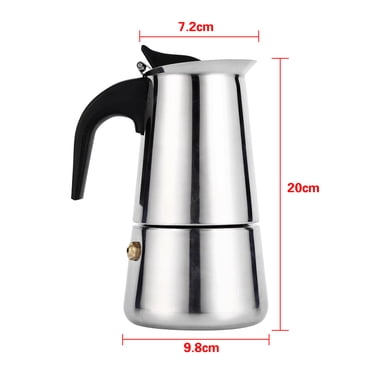 Rdeghly Moka Coffee Maker,100ml/200ml/300ml/450ml Stainless Steel Moka Pot Espresso Coffee Maker Stove Home Office Use, Moka Pot
