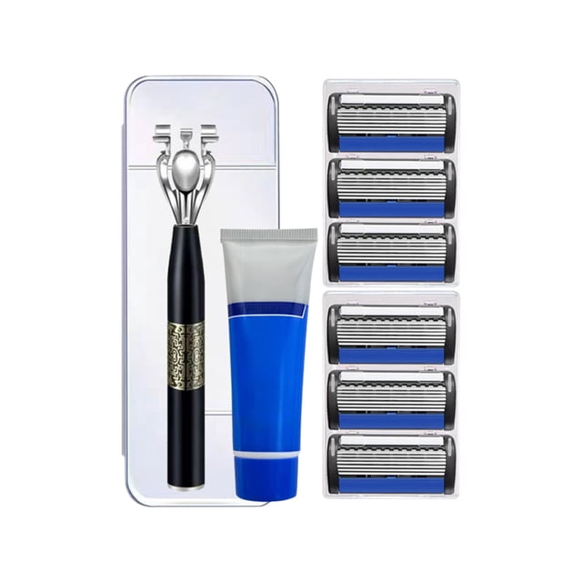 Manual Shaver 7 Blade With Aloe Lubricating Strip Safe Prevents Scratches Waterproof Rustproof Easy Replacement Durables Smooths Shaving