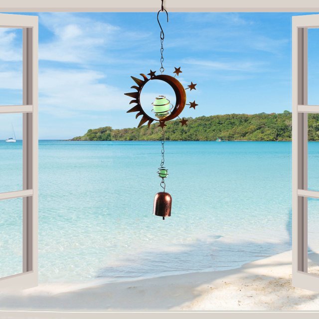 TopLLC Sun Wind Chimes Luminous Metal Crafts Ornaments Garden Balcony Pendants