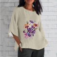 thumbnail image 1 of Blouses pour Femmes, Mode Décontractée Alzheimer Manches 3/4 Imprimé Coton Ample, 1 of 4