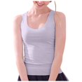 thumbnail image 4 of adviicd Sexy Tops for Women Womens Sleeveless Racerback High Neck Casual Basic Cotton Ribbed Fitted Tank Top(Gray,L), 4 of 6