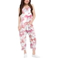 thumbnail image 1 of 7 Month Girl Clothes Bundle Girl Clothes Girls' Printed Casual V Suspender Romper Solid Color Loose Casual Romper With Pocket Spring And Summer Clothing, 1 of 6