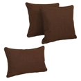 thumbnail image 1 of Double-corded Solid Outdoor Spun Polyester Throw Pillows with Inserts (Set of 3), Cocoa, 1 of 2