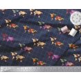 thumbnail image 2 of Soimoi Blue Modal Satin Fabric Check & World Map Printed Craft Fabric by the Yard 42 Inch Wide, 2 of 5
