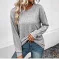 thumbnail image 2 of Timegard Hauts pour Femmes Col Rond Manches Longues Ample Couleur Unie Camisoles Automne Hiver Décontracté Hauts Amples, 2 of 9