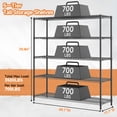 thumbnail image 2 of M MZG 5 Tier Metal Wire Shelving Unit Storage Rack, Dimensions: 59"W x 17.7"D x 70.86"H, Black, 2 of 6