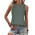 thumbnail image 1 of Débardeurs pour Femmes Sans Manches Chemises à Oeillets Vert Foncé TG, 1 of 7