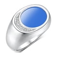 thumbnail image 3 of RYLOS Men's Designer Ring: 14K White Gold with Blue Quartz and Diamonds - Gold Rings for Men  Size 8, 3 of 6