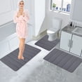 thumbnail image 4 of Penkiiy Memory Foam Bathroom Rug Set 3 Piece, Soft Absorbent Bath Rug and U-Shaped Contour Toilet Rug, Non Slip Bath Rug Carpet for Bathroom Floor, 4 of 8