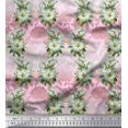 thumbnail image 1 of Soimoi Rayon Fabric Leaves & Magnolia Floral Decor Fabric Printed Yard 56 Inch Wide, 1 of 3