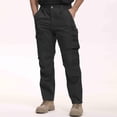 thumbnail image 2 of XUNKUSGA Hiking Pants Men Solid Color Windproof Softshell Outdoor Mens Pants Lightweight Water Resistant Ripstop Cargo Pants Comfortable Pull On Work Pant Black, 2 of 9