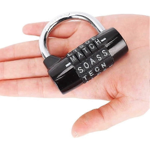 Gym Locker Lock,5 Letter Word Lock,5 Digit Combination Lock,Safety Padlock for School Gym Locker,Sports Locker,Fence,Toolbox,Case,Hasp Storage (Black)