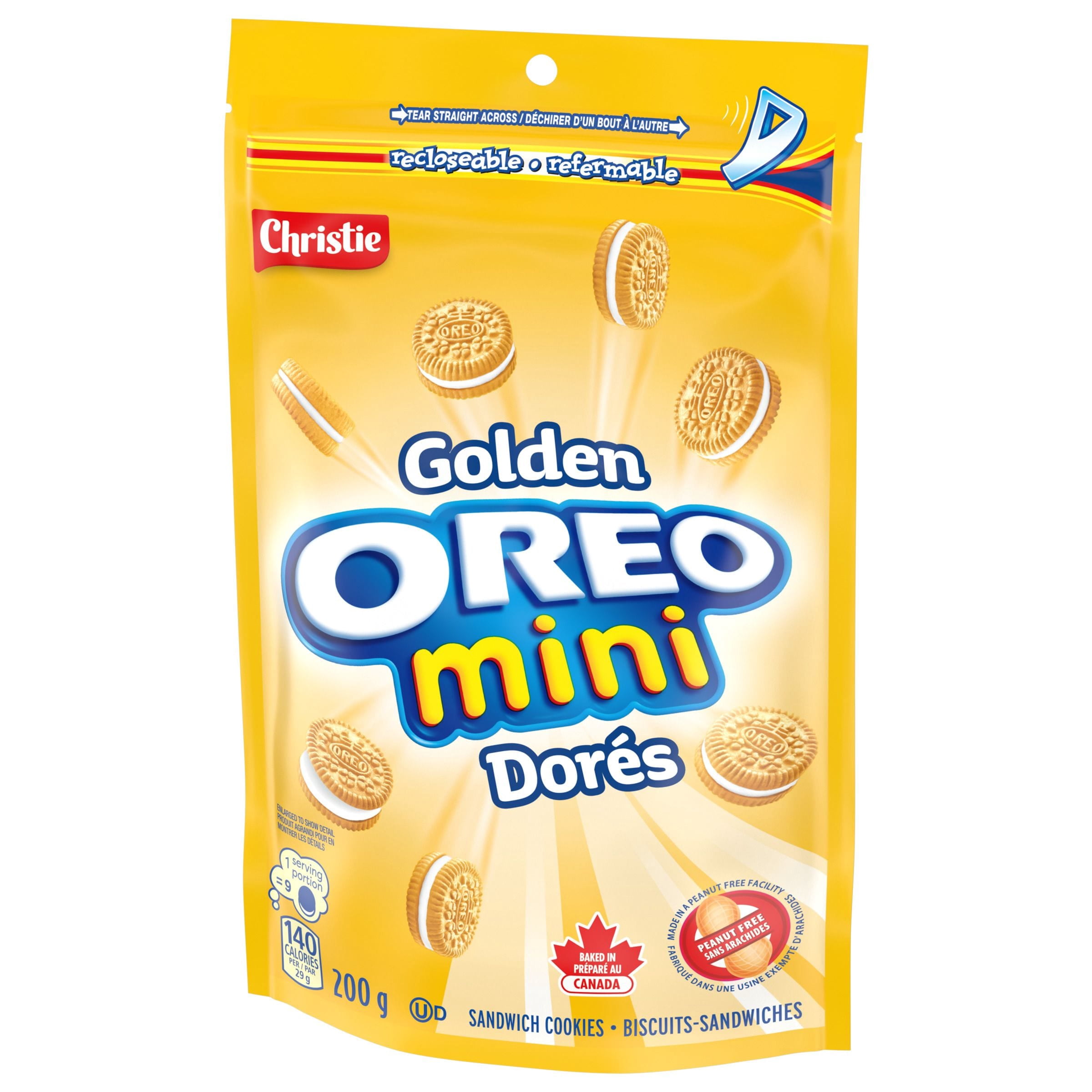 OREO, Mini Golden Cookies, Made in a Peanut-Free Facility, School Snacks