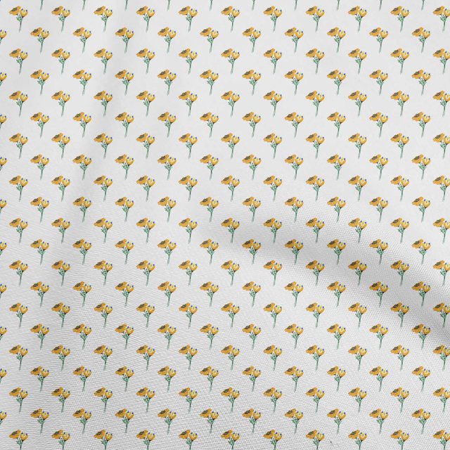 oneOone Cotton Poplin Yellow Fabric Floral Sewing Craft Projects Fabric Prints By Yard 42 Inch Wide