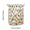 thumbnail image 2 of Patterned Linen Laundry Hamper for Bedroom or Bathroom Large Open Top Durable Breathable Fabric Storage Solution for Clothes no Lid, 2 of 5