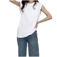 thumbnail image 1 of Timegard Womens Summer Tops Cap Sleeve Crewneck Tee Shirts Athletic Casual Loose Tops Solid Color, 1 of 2