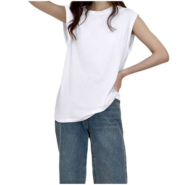 Timegard Womens Summer Tops Cap Sleeve Crewneck Tee Shirts Athletic Casual Loose Tops Solid Color